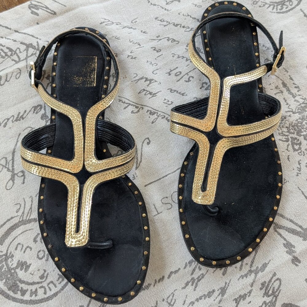 Dolce Vita - Metallic Black & Gold Gladiator Sandals